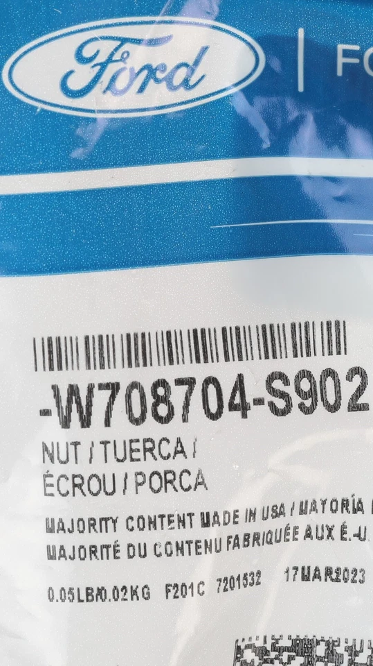 Tuerca y arandela de lámpara trasera OEM NUEVO Ford Lincoln MKT MKX 2007-2019 W708704-S902 Foto 4 de 4