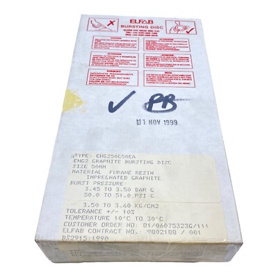 Elfab EHG250G50EA Graphite Berstscheibe für Industrie Einsatz 50mm 3.45-3.50 bar