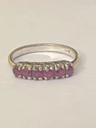 Vintage Sterling Silver Six Ruby Set Ring Size L