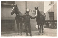 XX2886/ Mann mit Pferde Foto AK ca. 1920