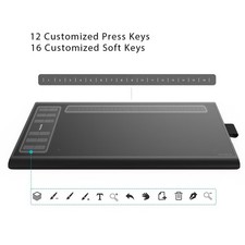 Huion Inspiroy H1060P Graphics Drawing Tablet 10x6.25"w/ Battery-Free Stylus