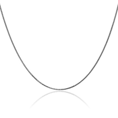 14K massives Weißgold 1,05 mm zierliche Spiga Weizen Kette Halskette Diamant