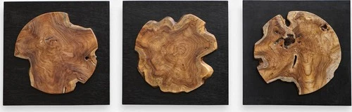 Uttermost Kolini Teak Wood Wall Decor in Black/Woodtone (Set of 3) - Picture 4 of 4