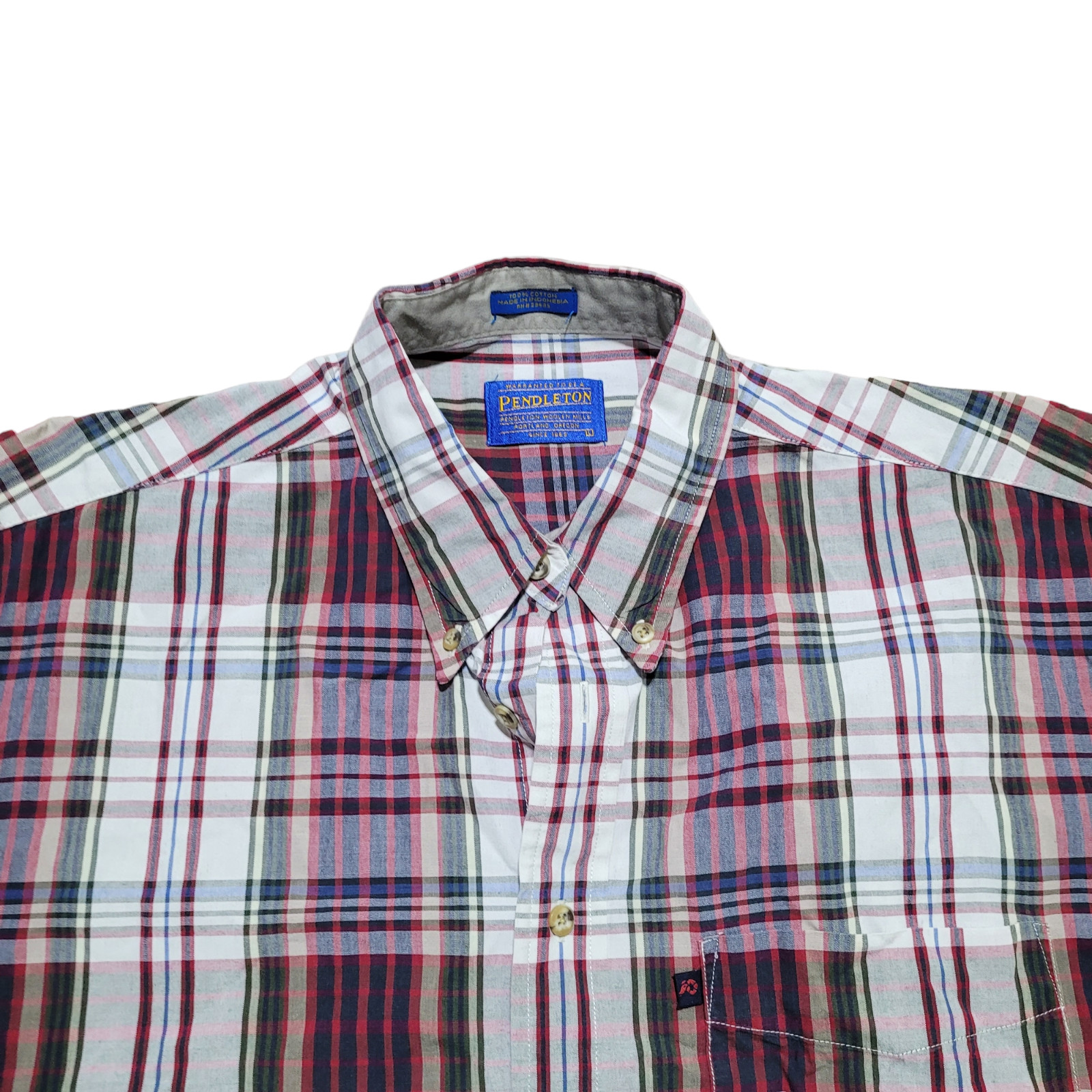 Pendleton Button Down Shirt L Men Plaid Pocket Co… - image 7