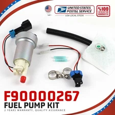 New High Performance 450LPH Fuel Pump F90000267 w/ Install Kit For Walbro / TI
