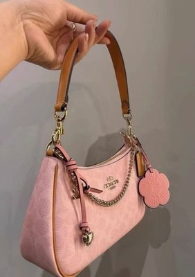 NWT Coach Teri Shoulder Bag Signature Canvas With Charms Gold