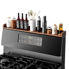 Stove Top Shelf, 30" Magnetic Shelf for Kitchen Stove, Pine Wood Stove Shelve...