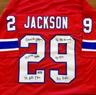 New England Patriots Harold Jackson Autographed Stat Football Jersey SWAU COA