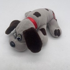 Vintage Tonka Pound Puppies 7" Plush Puppy Dog Gray w/ Brown Spots T26