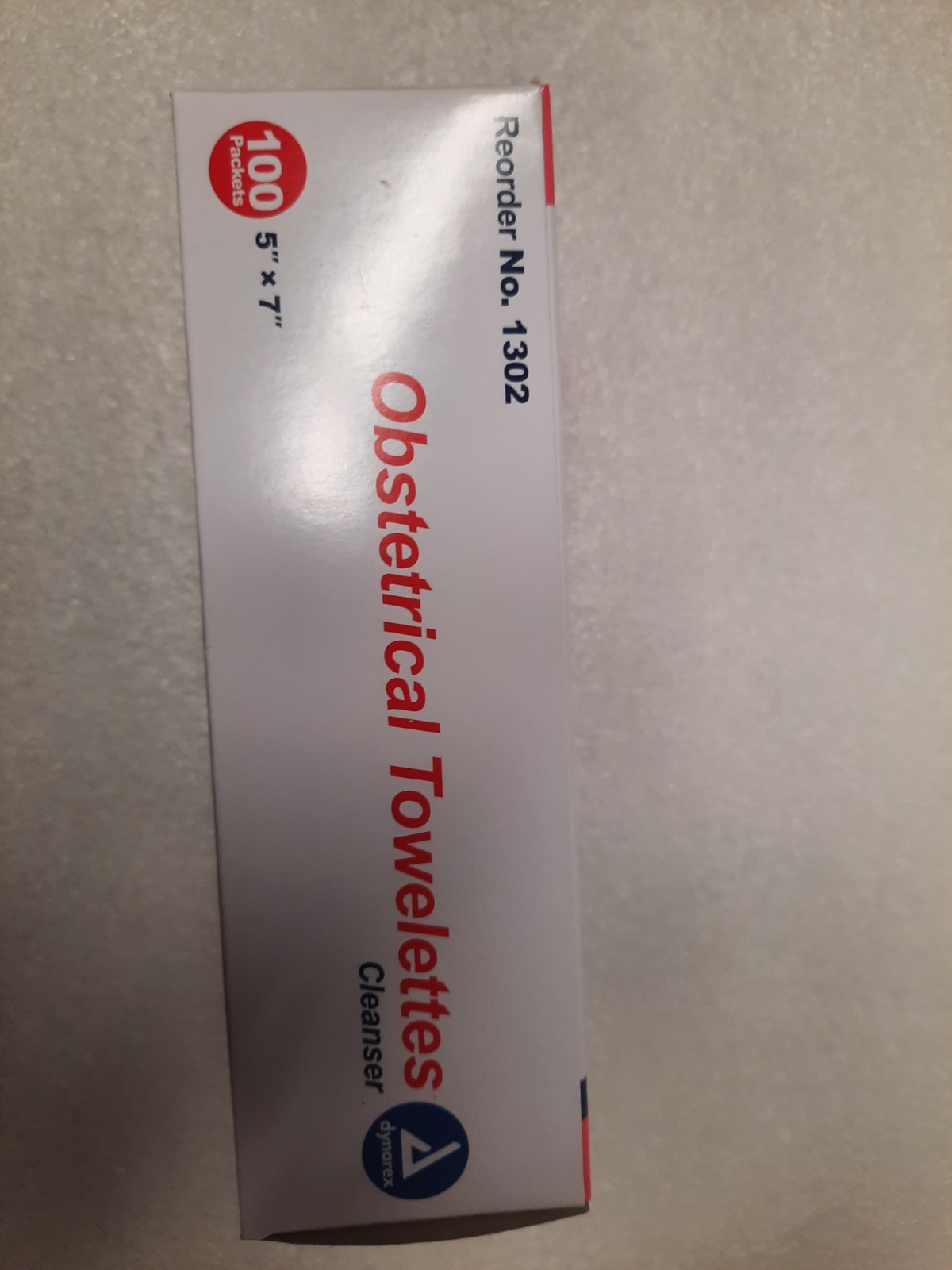 100 packets Dynarex Obstetrical Cleansing Towelette 5'' x 7" 1302