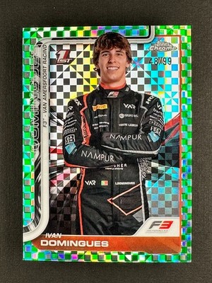 2025 Topps Chrome Formula 1 F1 #60 Ivan Domingues Green Checker Refractor /99
