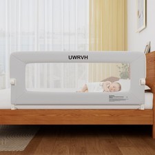 Bed Rail for Toddlers 59in Folding Bed Rail,T-Shaped No-Drill Base with Safet...