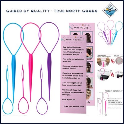 6-Piece Hair Pull Through Tool Set for Women and Girls with Multiple Colors