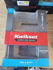 Kwikset Singapore Satin Nickel Rectang Straight Bed/Bath Door Handle 97301-036