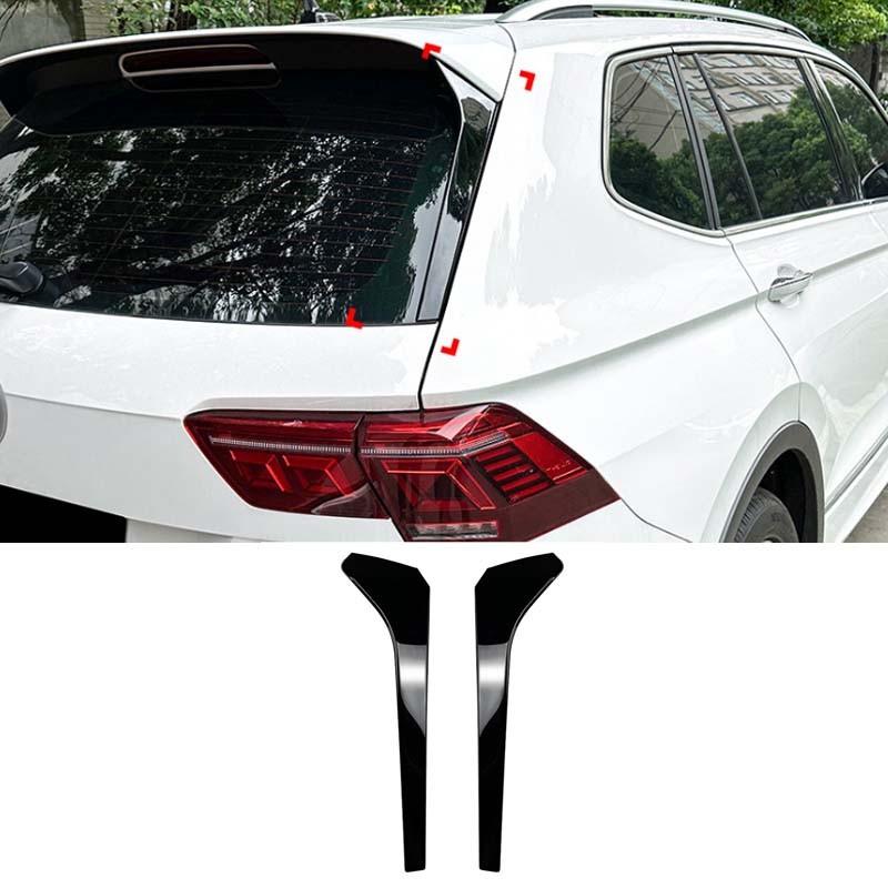 For 2017-2023 VW Tiguan Rline MK2 Glossy Black ABS Rear Windshield Side Wing Lip