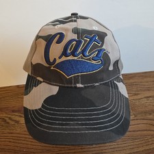 Montana State Bobcats CATS Baseball Hat Cap Camo Mesh Beige/Blue Hamilton Group