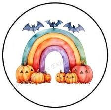 HALLOWEEN RAINBOW PUMPKINS ENVELOPE SEALS LABELS STICKERS PARTY FAVORS