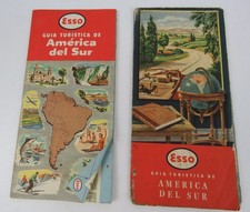 1950s Esso South America Vintage Road Maps / Nice Graphics