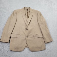 Andrew Fezza Blazer Mens 42R Performance Beige Pockets Suit Jacket Sport Coat