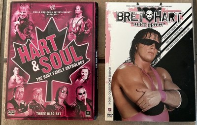 WWE HART & SOUL THE HART FAMILY ANTHOLOGY & BRET HART - HIT MAN / GOOD CONDITION