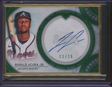 2022 Topps Transcendent Emerald Gold Framed Ronald Acuna Jr 11/15 Auto