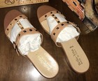 Bella-Vita Leather Slide Sandal w/ Goldtone Accents US Size 9-1/2 NIB Italy — photo 5