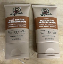 2 PACK - Dr. Squatch Anti Chafing Precision Deo Deodorant, Wood Barrel Bourbon