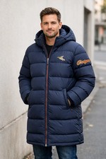 Doudoune Longue à Capuche Homme Bleu Marine Taille L - Chevignon Bodoin - Neuve