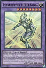 YuGiOh Maskierter HELD Koga SDHS-DE042 Super Rare Played 1st
