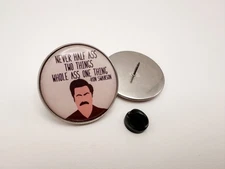 Ron Swanson Metal Pin - Parks and Rec Recreation - Quote