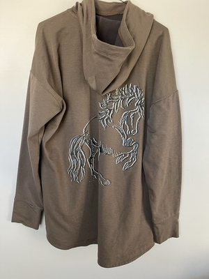 #ad EQL By Kerrits “Mane Event” Horse Hoodie XL Made USA Equestrian Riding Tech Top $34.95