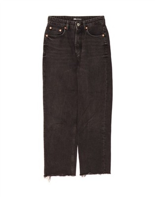 ZARA Damen Straight Jeans EU 36 XS W26 L27 Schwarz YI13