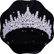 Tiaras and Crowns for Women Crystal Princess Tiaras Rhinestone Queen Silver
