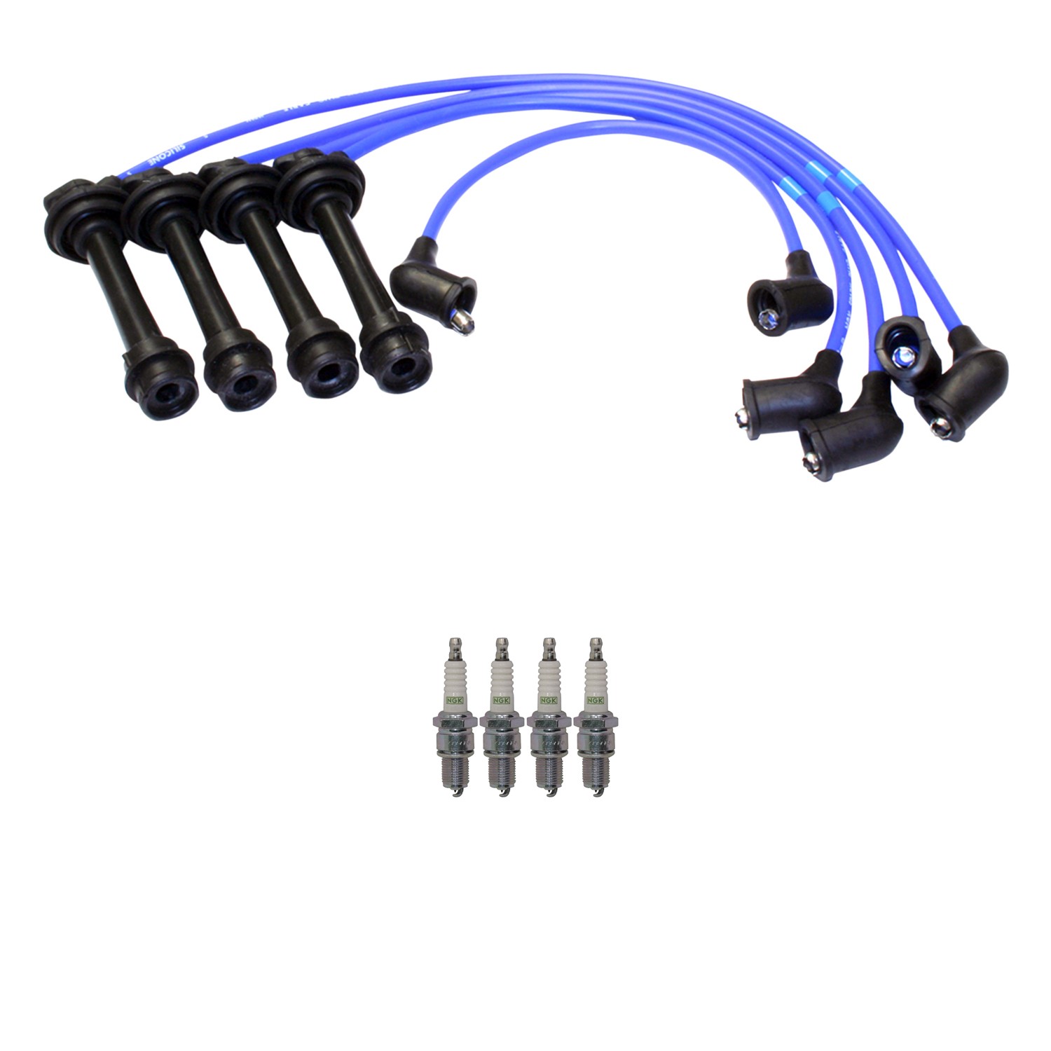 NGK 7mm Wire Set 4 Platinum Spark Plug Kit For Corolla 1.6 L4 W/ Gap 0.044