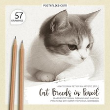 How to Draw Pets in an Artistic Style. Cat Breeds in Pencil: Learn Professio...