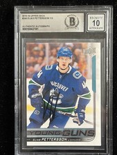 Elias Petterson Signed 2018-19 UD Young Guns #248 BAS Autograph Grade 10 Card