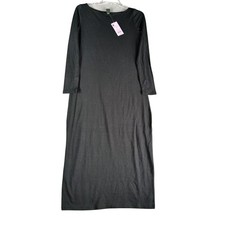 Wild Fable Dress Womens Medium Black Fitted Long Sleeve Midi Fall Winter NWT
