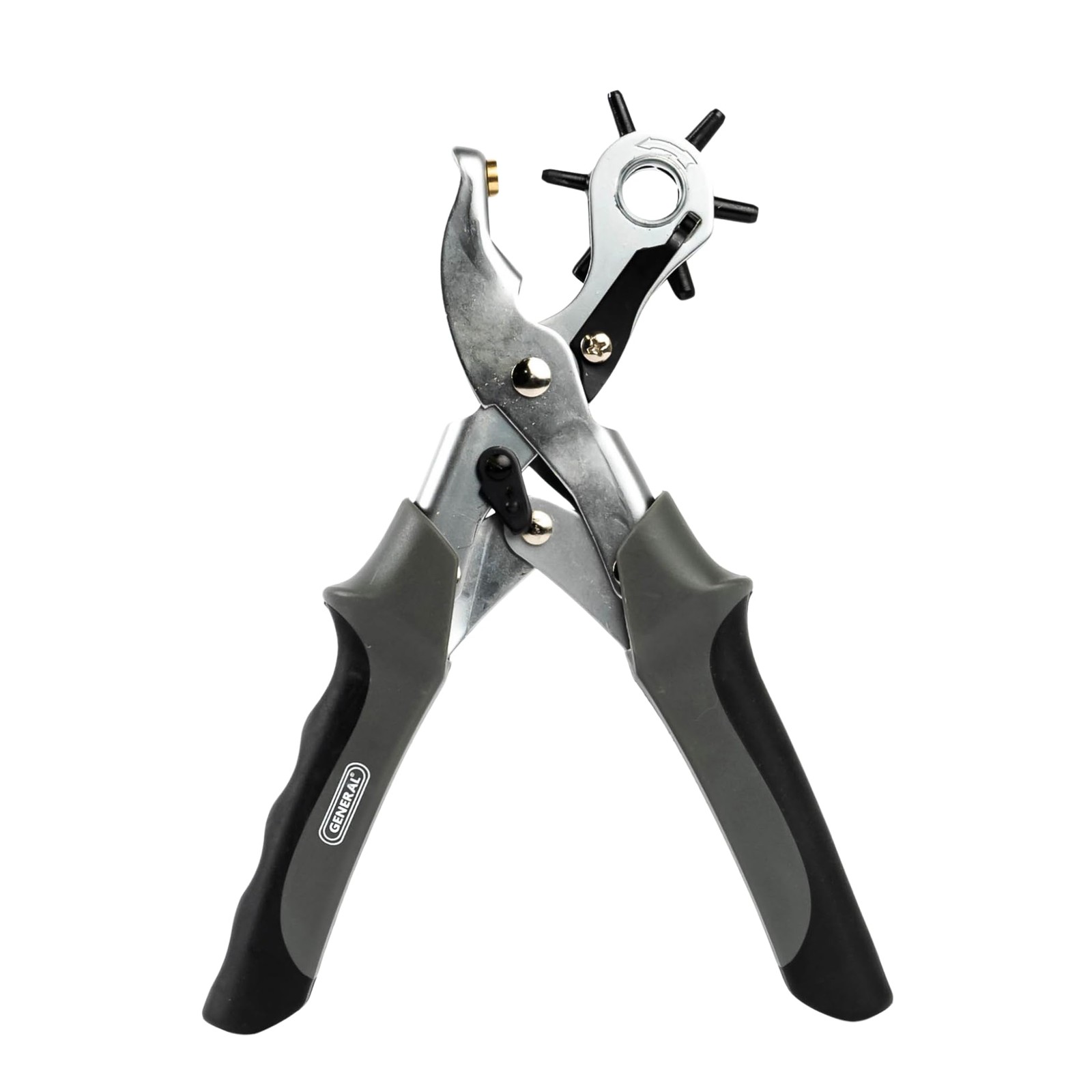 Revolving Punch Pliers 73 - 6 Multi-Hole Sizes For Leather, Rubber, & Plastic...