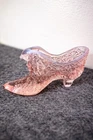 Fenton Pink Glass Shoe 6” Large Vintage Slipper Daisy & Button USA Art Glass
