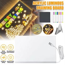 LED Note Board with Night Light 7 Pens-Drawing Message Board Kids Christmas Gift