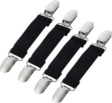 Elastic Mitten Clips Stainless Steel Glove Holders for Kids Adults 2 Pack
