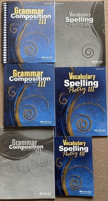 ABeka Grammar and Composition III and Vocabulary, Spelling, Poetry III 9th Grade