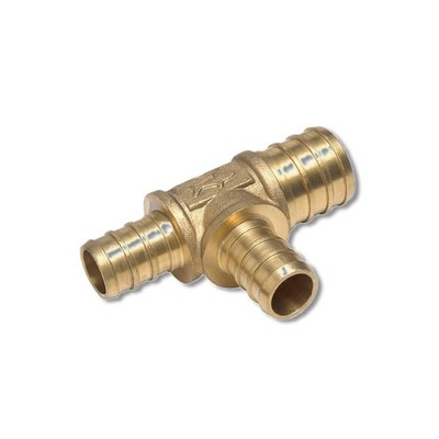 SharkBite 3/4 in PEX X 1/2 in PEX Brass Reducing Tee UC454LFA