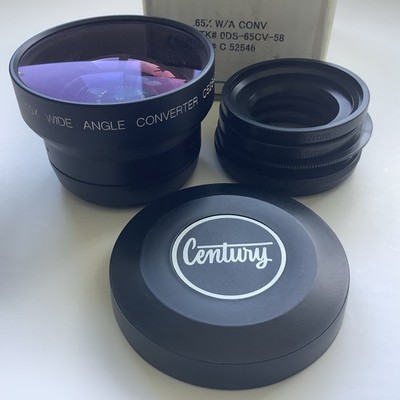 Century Precision U.S.A 0.65x WIDE ANGLE CONVERTER LENS C52546 + Mounts Boxed EX
