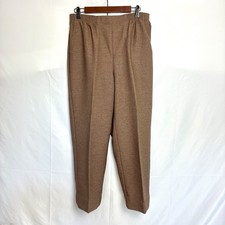 Alfred Dunner Brown Elastic Waist Pants Women  s 10 Pull-On Trousers