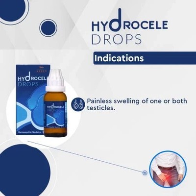Allen Homeopathic HYDROCELE Drops (30ml) , 100% Natural & Safe Free Shipping