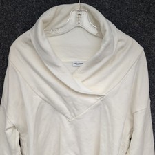 Saint Laurent Paris Sweatshirt Size Small White Shawl Collar Cotton Jersey Italy