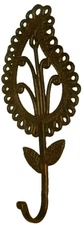 Leaf Shape Handmade Vintage Style Brass Towel Key Cloth Wall Hanger Hook BA2256
