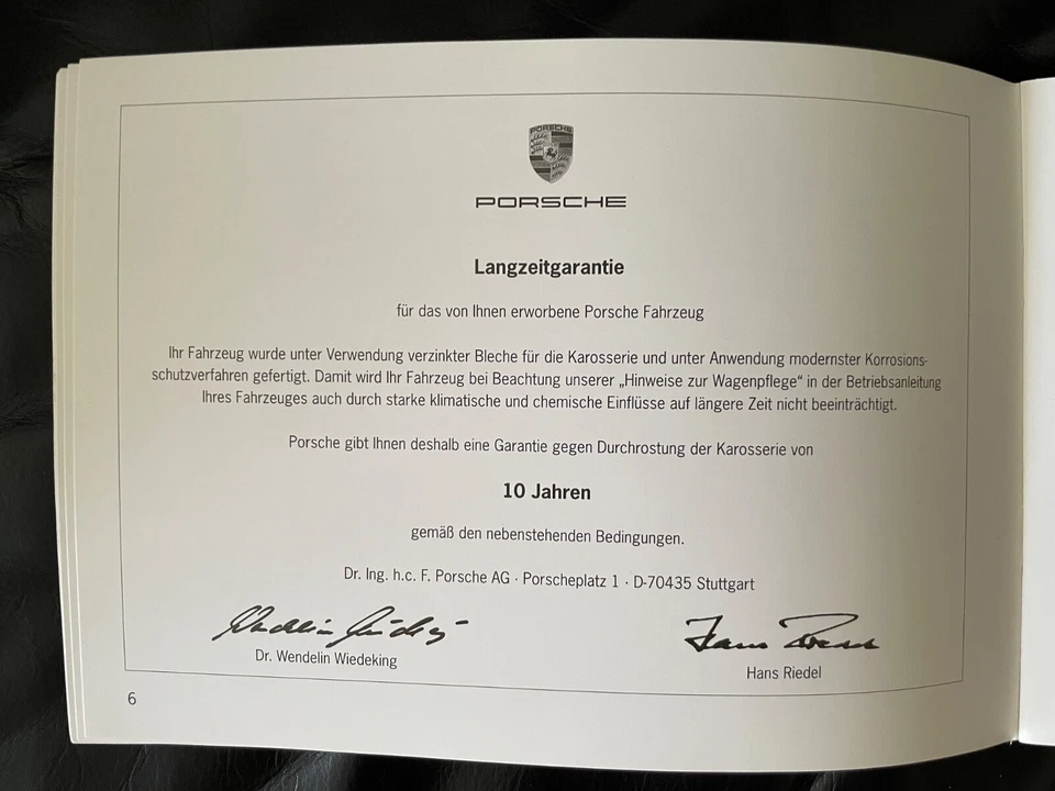 Porsche Serviceheft Garantie & Wartung Porsche 997 Cayman Boxster  Dr. Wiedeking - Bild 3 von 4