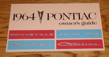 1964 Pontiac Bonneville Grand Prix Catalina Star Chief Owners Operators Manual